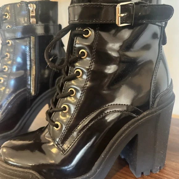 ALDO Uplift Heel - Chunky Heel Combat Boots - Picture 4 of 7